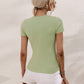 Cutout Round Neck Short Sleeve Knit Top