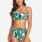 Ruffled One-Shoulder Buckled Bikini Set
