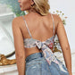 Printed Tie Back Point Hem Cropped Cami