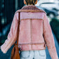 Plush Lining Suede Double-Breasted Jacket