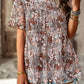 Printed Round Neck Tiered Top