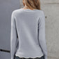 Scalloped Trim V-Neck Sweater