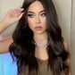 13*2" Lace Front Wigs Synthetic Long Wave 26" Heat Safe 150% Density in Brown