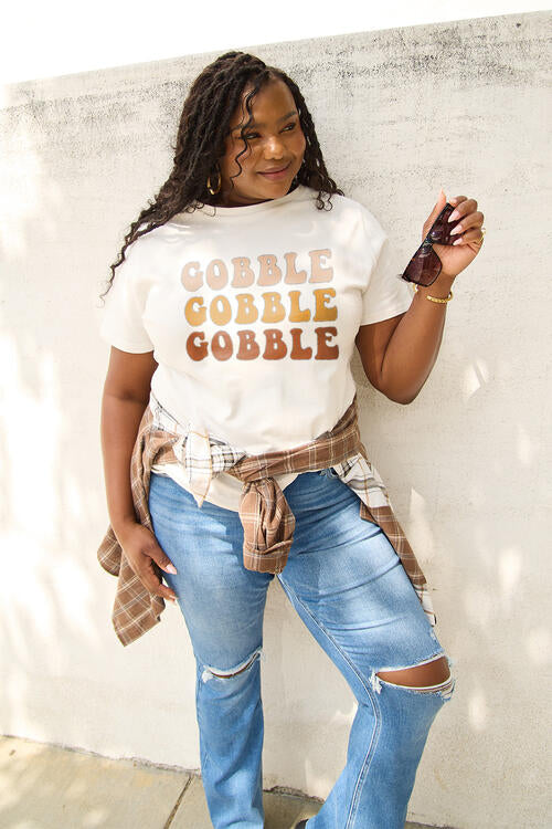 Simply Love Full Size GOBBLE Short Sleeve T-Shirt