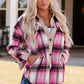 Plaid Contrast Detail Shacket