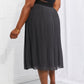 Zenana Full Size Romantic At Heart Pleated Chiffon Midi Skirt