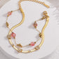 Zircon Decor Butterfly Double-Layered Bracelet