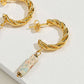 Stainless Steel Natural Stone Drop Earrings