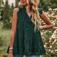 Swiss Dot Ruffle Shoulder Tiered Top