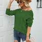 Scalloped Boat Neck Openwork Tunic Sweater