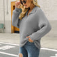 Horizontal Ribbing Johnny Collar Sweater