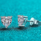 2 Carat Moissanite Heart-Shaped Stud Earrings