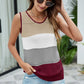 Color Block Slit Knit Tank