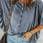 Button Front Flounce Sleeve Tee