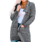 Heathered Open Front Longline Cardigan with Pockets