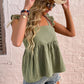 Ruffle Shoulder Babydoll Top