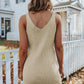 V Neck Sleeveless Ribbed Dress