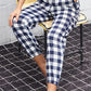 Plaid Elastic High Waist Cargo Pants