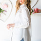 Spliced Lace High-Low Shirt