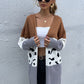 Leopard Color Block Cardigan