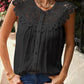 Buttoned Lace Yoke Top