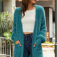 Open Front Fuzzy Cardigan with Pockets