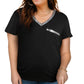 Plus Size Contrast Sequin V-Neck Tee Shirt