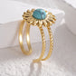 Turquoise Stainless Steel Open Ring