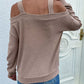 Cold Shoulder Rib-Knit Sweater