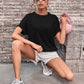 Round Neck Cuffed Sleeve T-Shirt