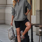 Quarter Zip Dropped Shoulder Sweatshirt