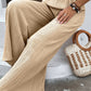 Textured High-Waist Wide Leg Pants