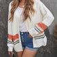 Color Block Open Front Drop Shoulder Cardigan