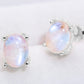 Natural Moonstone 4-Prong Stud Earrings