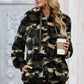 Camouflage Half Zip Fuzzy Hoodie