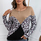 Leopard Patch Color Block Ribbed Top