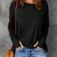Thumbhole Long Sleeve Round Neck Top