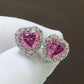 2 Carat Moissanite Heart-Shaped Earrings