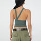 Halter Neck Ribbed Cropped Top