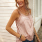 Leopard Eyelash Trim Buttoned Cami