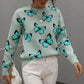 Butterfly Dropped Shoulder Crewneck Sweater