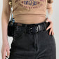 Grommet PU Leather Belt