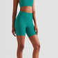 High-Rise Elastic Waistband Biker Shorts