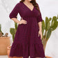 Plus Size Printed Surplice Ruffle Hem Dress