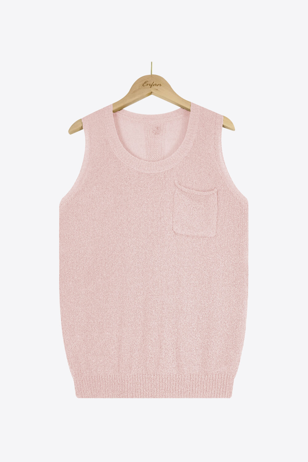 Buttoned Pocket Knit Tank