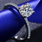 1 Carat Moissanite Rhodium-Plated Side Stone Ring