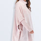 Tied Turtleneck Asymmetrical Hem Sweater