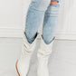 MMShoes Better in Texas Scrunch Cowboy Boots in White