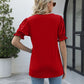 Square Neck Flounce Sleeve Top