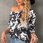 Cow Print Round Neck Long Sleeve Top